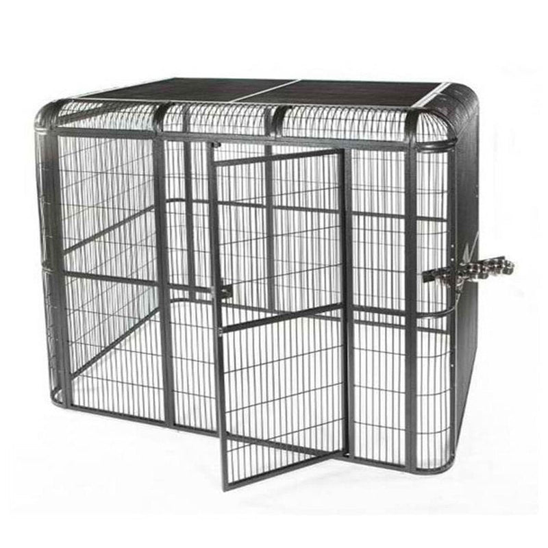 A&E Cage Company 110"x 62" Black Walk-in Aviary  - WI11062 Black